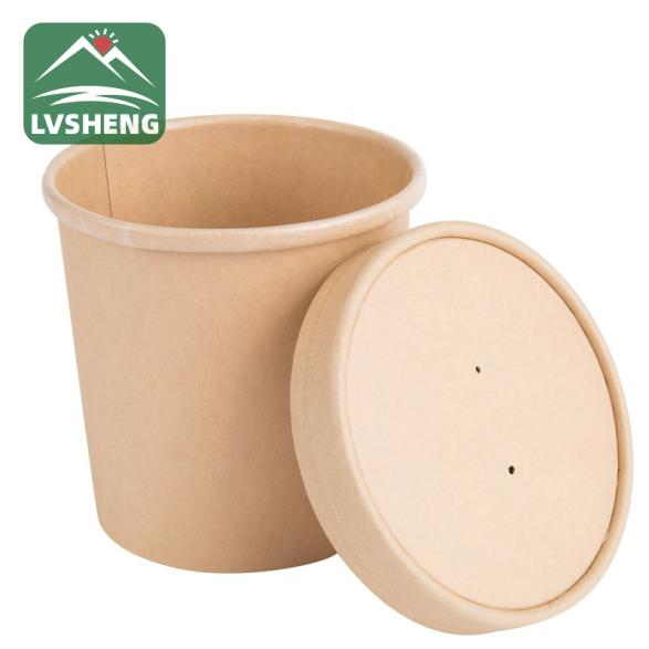 Material baseado em fibra reciclável para tigelas de papel de serviço de alimentos e tampas de papel