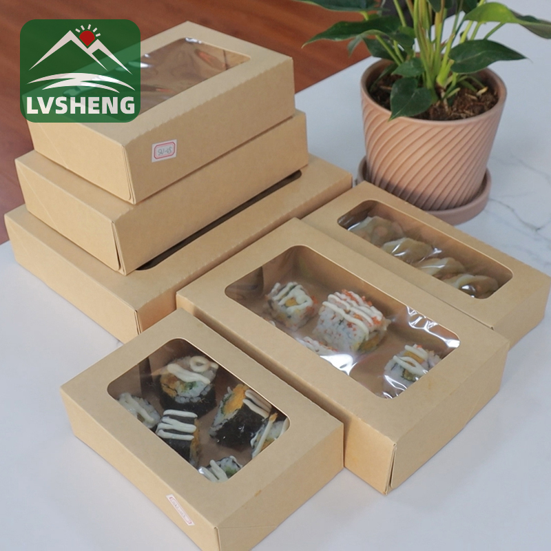 Novos produtos da Xiamen Lvsheng Factory -Sushi Togo Box com janela transparente