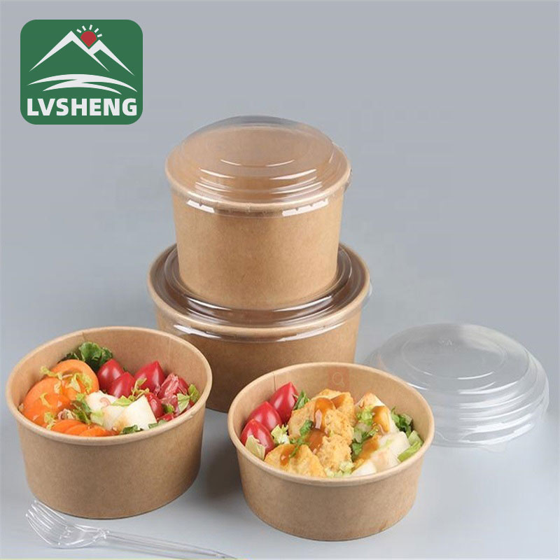Caixa de papel Kraft de salada